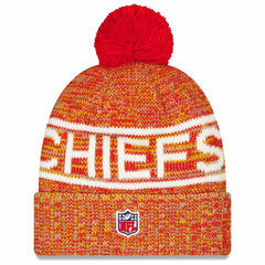 2025 Sideline Cold Weather Cuffed Knit Hat with Pom - Kansas City Chiefs