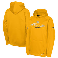 NHL Gold Nashville Predators Fanatics Youth Authentic Pro Rink Raglan Hoodie