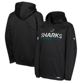 NHL Black San Jose Sharks Fanatics Youth Authentic Pro Rink Raglan Hoodie