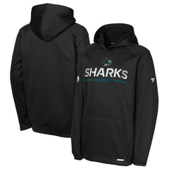 NHL Black San Jose Sharks Fanatics Youth Authentic Pro Rink Raglan Hoodie