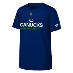 NHL Blue Vancouver Canucks Fanatics Youth Authentic Pro Wordmark T-Shirt