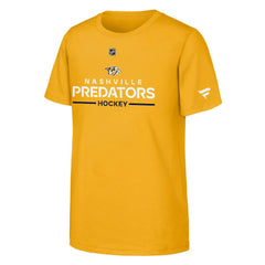 NHL Gold Nashville Predators Fanatics Youth Authentic Pro Wordmark T-Shirt