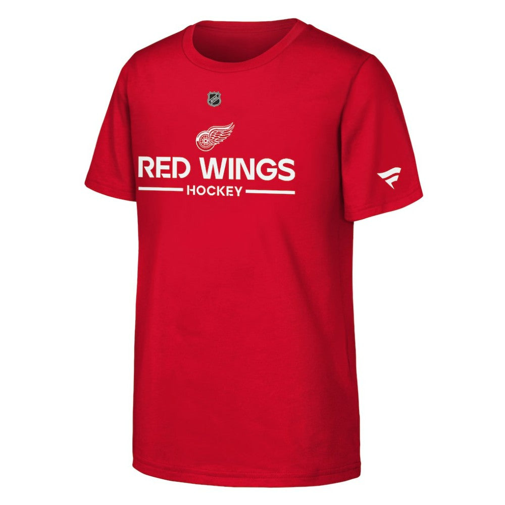 NHL Red Detroit Red Wings Fanatics Youth Authentic Pro Wordmark T-Shirt