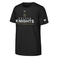 NHL Black Vegas Golden Knights Fanatics Youth Authentic Pro Wordmark T-Shirt