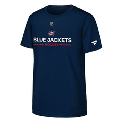 NHL Navy Columbus Blue Jackets Fanatics Youth Authentic Pro Wordmark T-Shirt