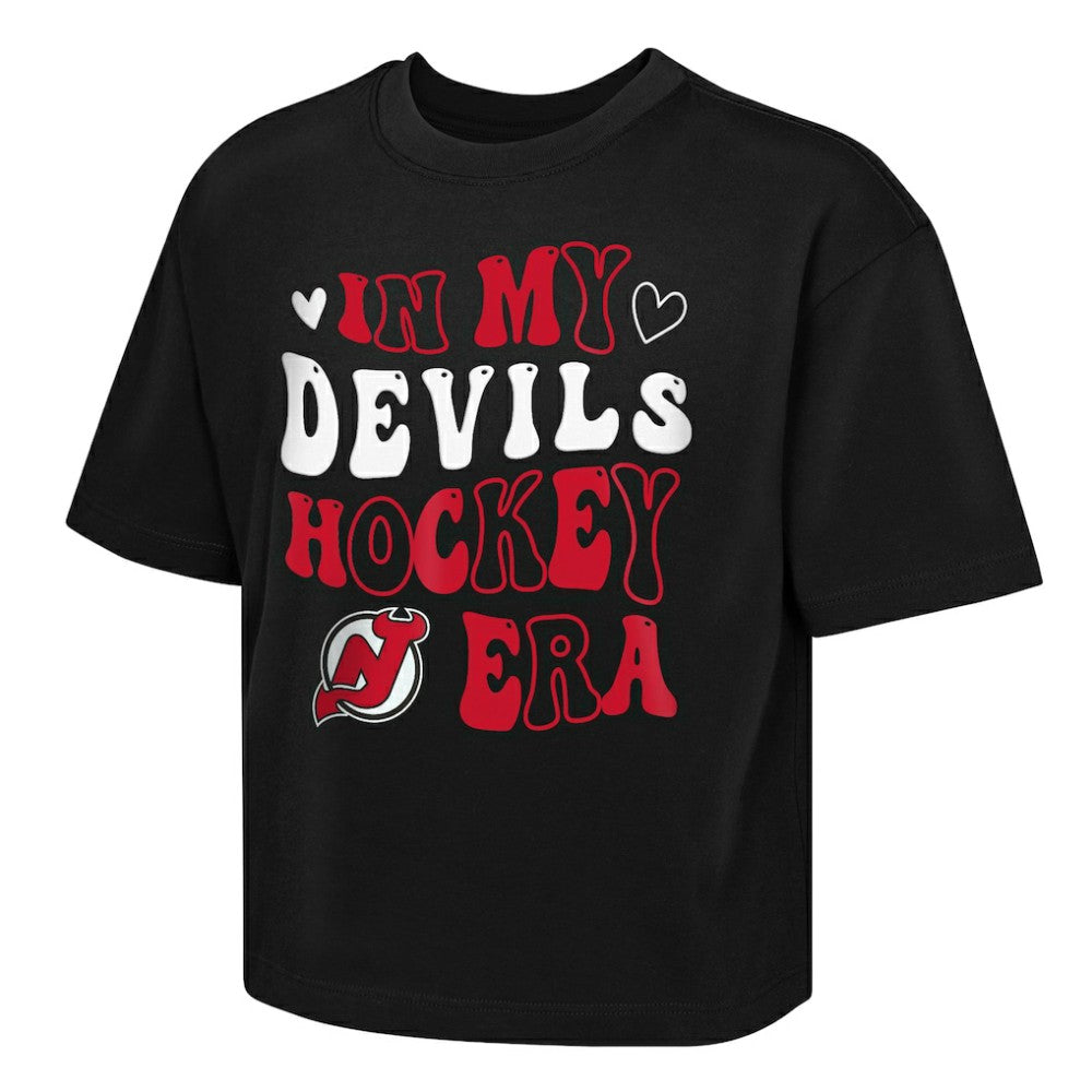 NHL Black New Jersey Devils Outerstuff Girls Youth In My Era Boxy T-Shirt