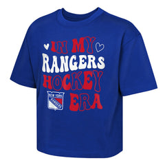 NHL Blue New York Rangers Outerstuff Girls Youth In My Era Boxy T-Shirt