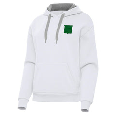 NHL White New York Rangers Antigua Women's St. Patrick's Day Victory Pullover Hoodie