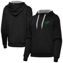 NHL Black Detroit Red Wings Antigua Women's St. Patrick's Day Victory Pullover Hoodie