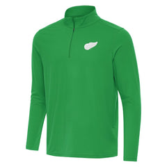 NHL Kelly Green Detroit Red Wings Antigua St. Patrick Intent Quarter-Zip Pullover Top