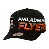 NHL Black Philadelphia Flyers Mitchell & Ness Busted Logo Wordmark Wrap-Around Pro Pinch Adjustable Hat