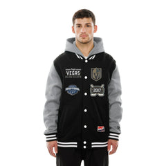 NHL Black/Grey Vegas Golden Knights New Era Full-Snap Fleece Hoodie Jacket