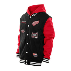 NHL Black/Red Detroit Red Wings New Era Full-Snap Fleece Hoodie Jacket