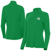 NBA Philadelphia 76ers Antigua Women's St. Patrick's Day Intent Quarter-Zip Top