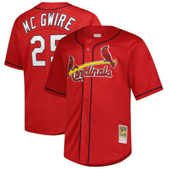 MLB Mark McGwire St. Louis Cardinals Mitchell & Ness Big & Tall Cooperstown Mesh Batting Practice Jersey