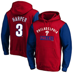 MLB Bryce Harper Philadelphia Phillies Profile Big & Tall Name & Number Fleece Pullover Hoodie