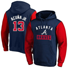 MLB Ronald Acuna Jr. Atlanta Braves Profile Big & Tall Name & Number Fleece Pullover Hoodie