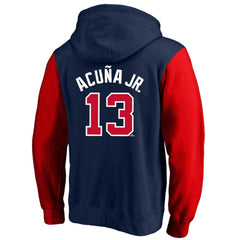 MLB Ronald Acuna Jr. Atlanta Braves Profile Big & Tall Name & Number Fleece Pullover Hoodie