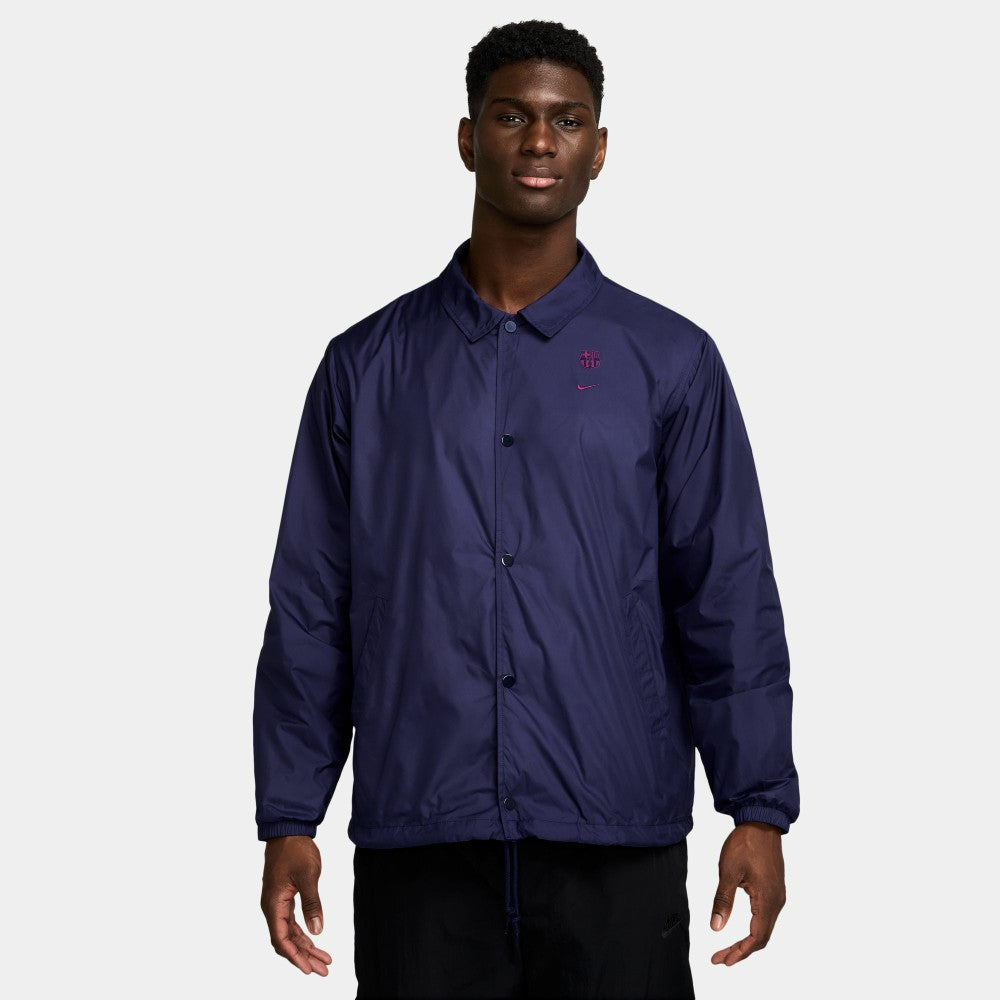 Barcelona Club Coaches Full-Snap Jacket - Nike Navy