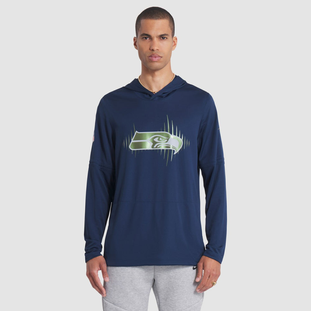 2025 Rivalries Collection Sideline Dri-FIT Long Sleeve Hoodie T-Shirt - Seattle Seahawks