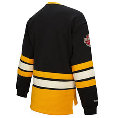 NHL Black Boston Bruins Mitchell & Ness Women's Heritage Lace-Up Pullover Sweatshirt