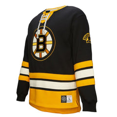 NHL Black Boston Bruins Heritage Lace-Up Pullover Sweatshirt