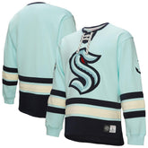 NHL Light Blue Seattle Kraken Heritage Lace-Up Pullover Sweatshirt