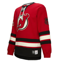 NHL Red New Jersey Devils Heritage Lace-Up Pullover Sweatshirt