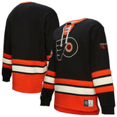 NHL Black Philadelphia Flyers Heritage Lace-Up Pullover Sweatshirt