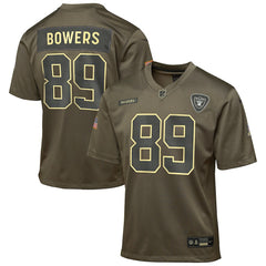 Brock Bowers Youth 2025 Salute to Service Game Jersey - Las Vegas Raiders