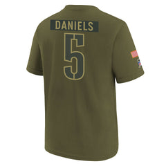 Jayden Daniels Youth 2025 Salute to Service Name & Number T-Shirt - Washington Commanders
