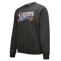 NBA Philadelphia 76ers Hardwood Classics Blackout Collection Snow Washed Pullover Sweatshirt