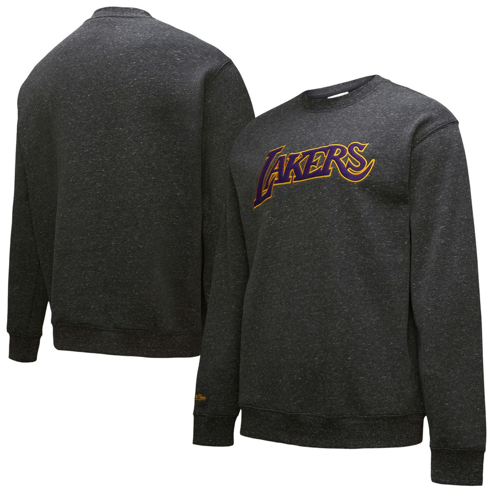 NBA Los Angeles Lakers Black Out Collection Snow Washed Vintage Logo Pullover Sweatshirt