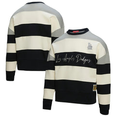 MLB Los Angeles Dodgers Mitchell & Ness Women's Cooperstown Collection Blocked Fleece Pullover Sweatshirt- Gray/Black