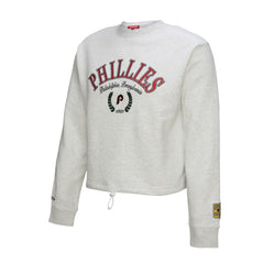 MLB Philadelphia Phillies Mitchell & Ness Women's Cropped Toggle Pullover Sweatshirt