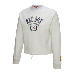 MLB Boston Red Sox Mitchell & Ness Women's Cropped Toggle Pullover Sweatshirt