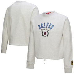 MLB Atlanta Braves Mitchell & Ness Women's Cropped Toggle Pullover Sweatshirt