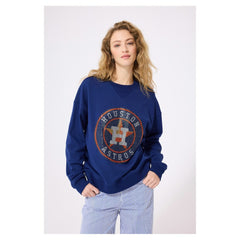 MLB Houston Astros Terez Women's Oversized Gemstone Logo Sweatshirt