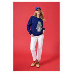 MLB Chicago Cubs Terez Women's Oversized Gemstone Logo Sweatshirt