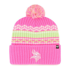 '47 Girls Youth Polar Vortex Cuffed Knit Hat with Pom - Minnesota Vikings