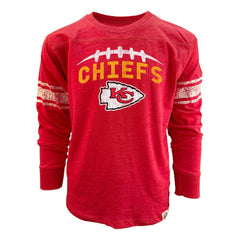 Wes & Willy Youth Football Long Sleeve T-Shirt - Kansas City Chiefs