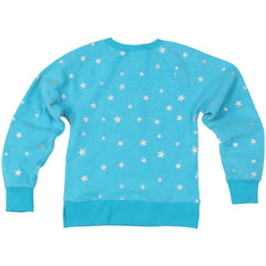 Wes & Willy Girls Youth Shimmer Star Reverse Fleece Pullover Sweatshirt - Miami Dolphins