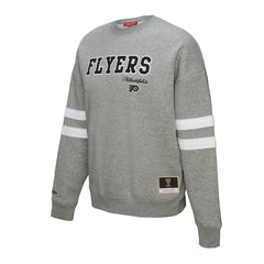 NHL Heather Gray Philadelphia Flyers Mitchell & Ness Women's Logo Lightweight Pullover Sweatshirt