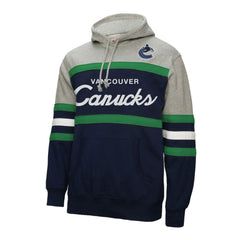 NHL Navy/Gray Vancouver Canucks Mitchell & Ness Head Coach Pullover Hoodie