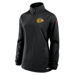 NHL Black Chicago Blackhawks Fanatics Women's Authentic Pro Rink Quarter-Zip Pullover
