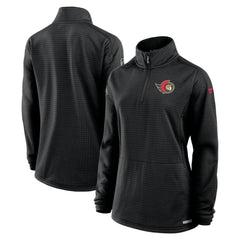 NHL Black Ottawa Senators Fanatics Women's Authentic Pro Rink Quarter-Zip Pullover
