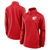 NHL Red Calgary Flames Fanatics Women's Authentic Pro Rink Quarter-Zip Pullover
