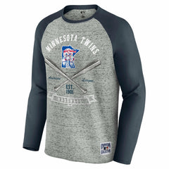 MLB Minnesota Twins Darius Rucker Collection by Fanatics Raw Edge Raglan Long Sleeve Baseball T-Shirt