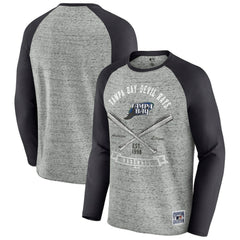 MLB Tampa Bay Rays Darius Rucker Collection by Fanatics Raw Edge Raglan Long Sleeve Baseball T-Shirt