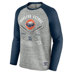 MLB Houston Astros Darius Rucker Collection by Fanatics Raw Edge Raglan Long Sleeve Baseball T-Shirt